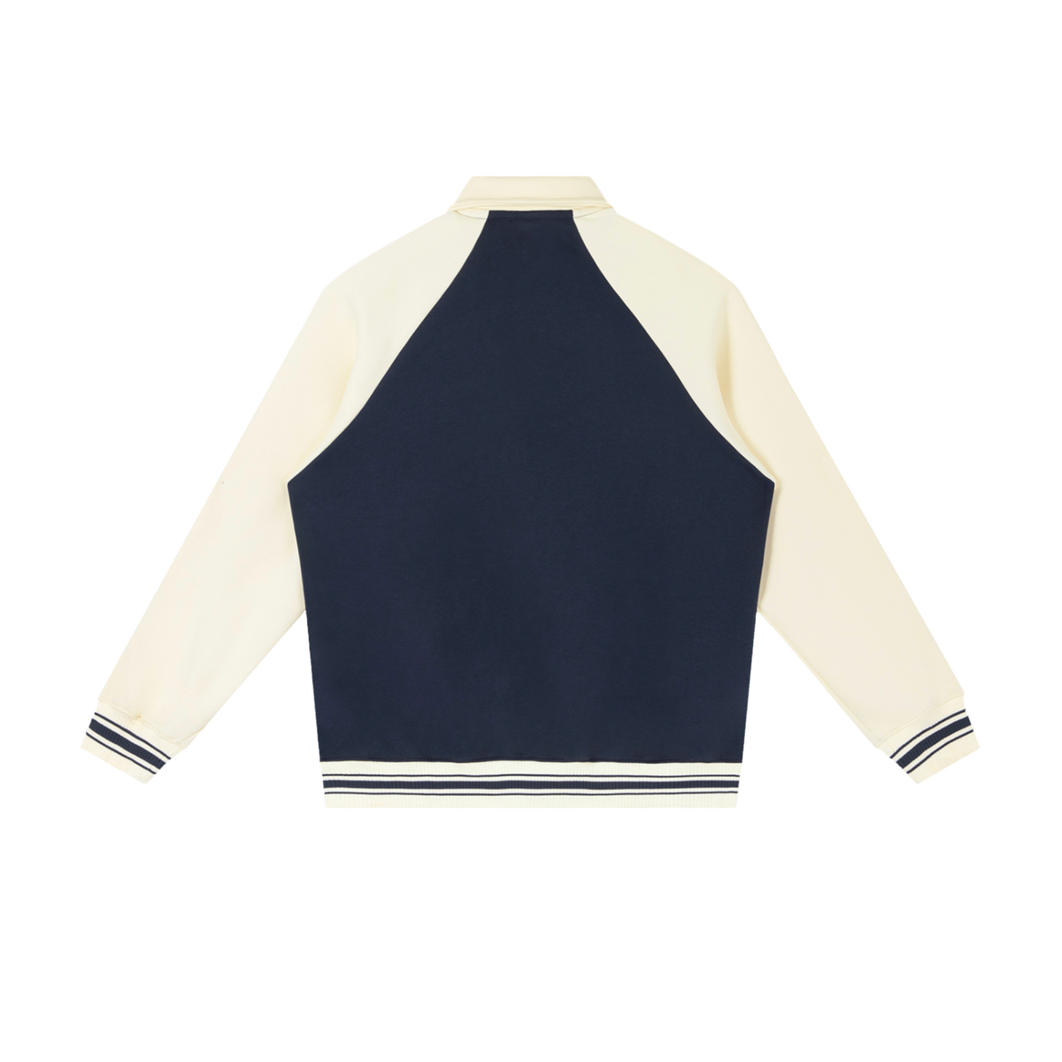 Claseah-Contrast Raglan Sleeve Baseball Jacket