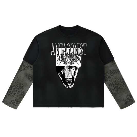 "Antagonist" Paneled Long Sleeve Streetwear Tee