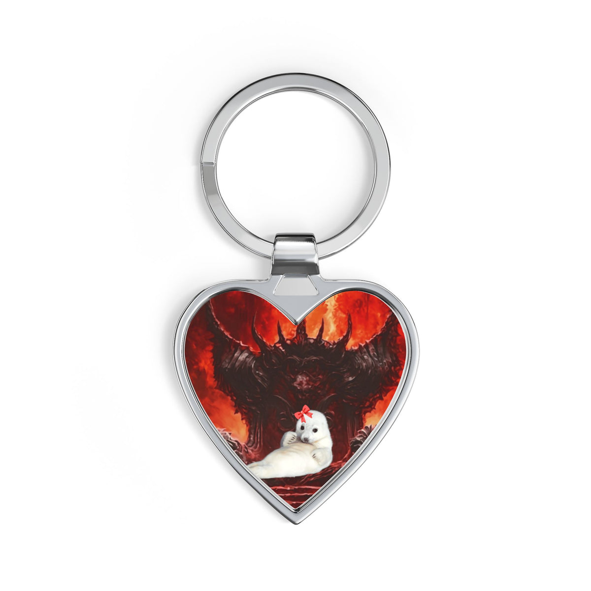 "NOT" Evil seal Heart Keychain