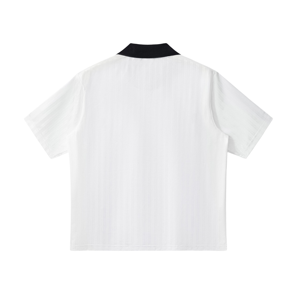 Freedom-Collar Striped Soccer Jersey