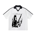 Freedom-Collar Striped Soccer Jersey